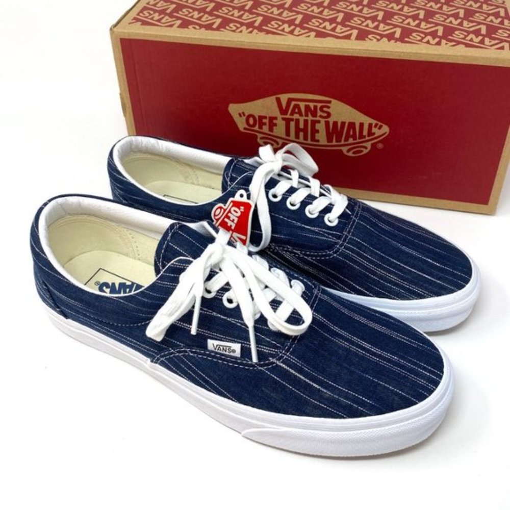 💖MEGA SALE💖VANS Era Suiting Blue Navy Stripes Casual Textile Men's VN0A4U392RI - Picture 9 of 11